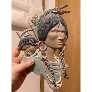Vintage 1970's Sexton Native American Indian Metal Wall Hanging Decor